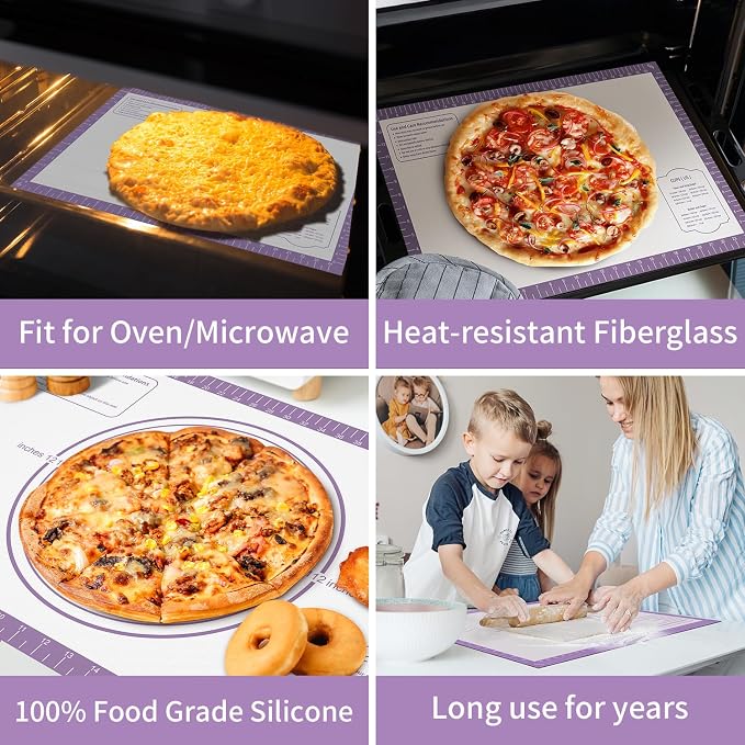 Non Stick Silicone Pastry Mat for Dough Rolling, Extra Large Silicone Baking Mat - Image 2
