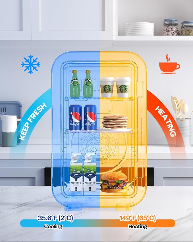 BEICHEN Mini Fridge,6 Liter / 8 Can Small Fridge for Bedroom, Car, Office | AC100-120 V/DC 12 V Portable Thermoelectric Cooler & Warmer for Skincare, Food, Drinks,White - Image 7