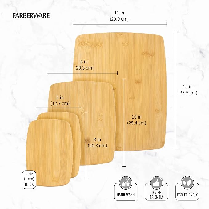 Farberware 4-Piece Bamboo Cutting Board Set - Image 3