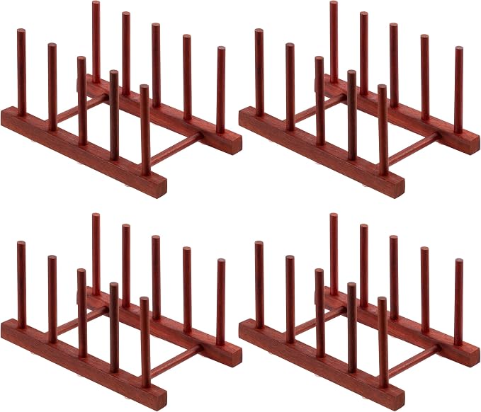 HBlife 4pcs Rosewood Wooden Dish Drying Rack by HBlife