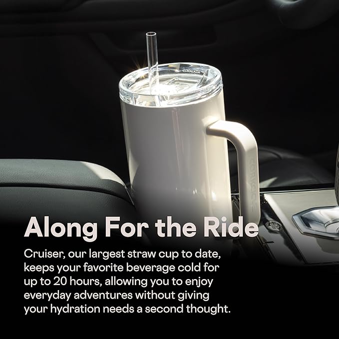 Corkcicle x Rifle Paper Co. Cruiser Insulated Tumbler with Handle & Straw - Keeps Drinks Cold 20 Hours - BPA-Free - 40 oz - Gift for Mom - Great for Mother's Day or Christmas - Gloss Blue Hydrangea - Image 6