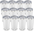 20 oz Tumbler with Lid Stainless Steel Insulated Tumblers Bulk Double Wall Vacuum Cups Powder Coated Travel Mug Keep Drinks Cold and Hot, White, 12 Pack by Orebigo