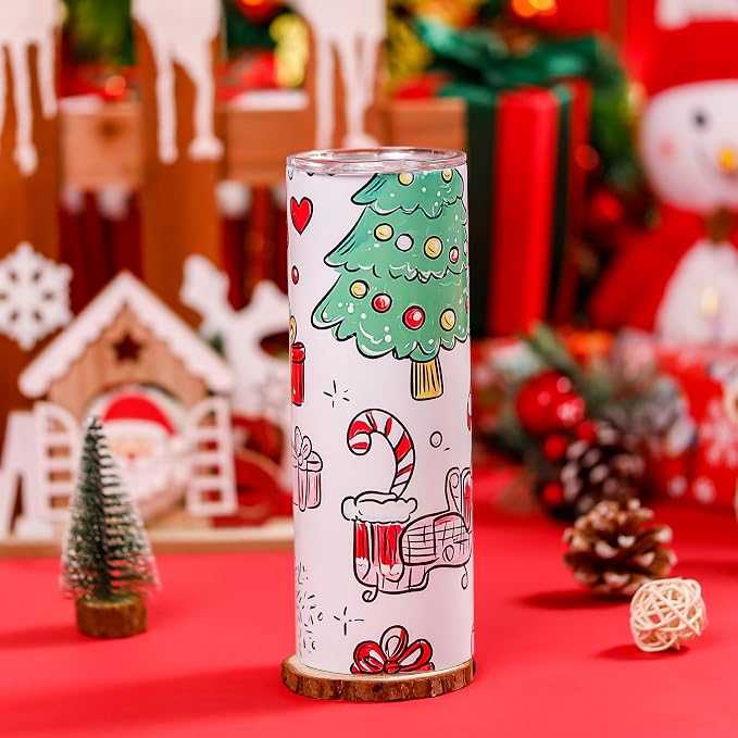 Joyclub Sublimation Tumblers Blanks 20 oz Skinny Straight Tumblers Bulk Stainless Steel Insulated Sublimation Cups with Lids and Straw, Gift Box - Image 8