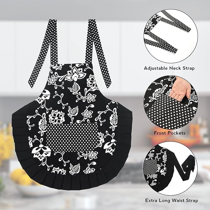 G2PLUS Vintage Floral Kitchen Apron - Image 3