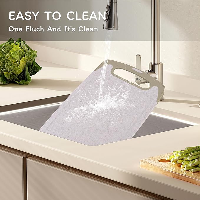 Cutting Board for Kitchen, Wheat Straw Fiber Cutting Board, Dish Washer Safe - Image 5