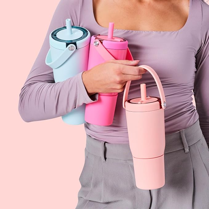 BrüMate Resa 25oz 100% Leakproof Travel Tumbler with Handle & Straw | Flexible SoftSip Straw | Silicone Sleeve for Durability | Stainless Steel | Cup Holder & Travel Friendly Water Bottle | (Kiwi) - Image 7