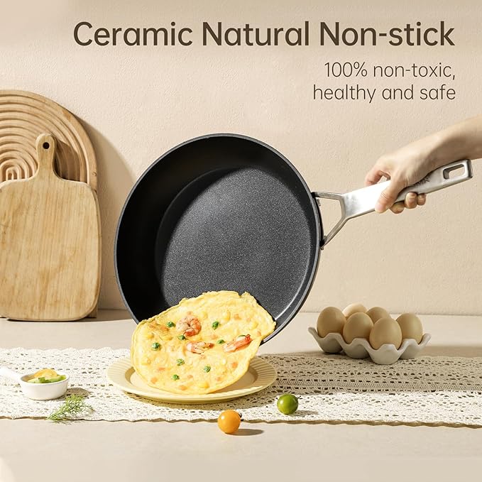 MsMk 11 Inch Nonstick Frying Pan，Titanium and Ceramic Nonstick Large Skillet Pan - Image 5