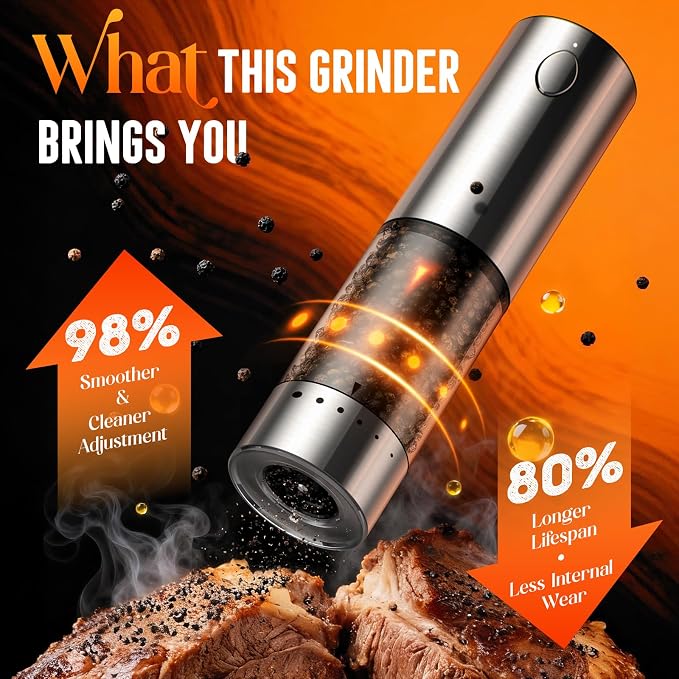 Electric Salt and Pepper Grinder Set – Rechargeable Automatic Salt and Pepper - Image 2