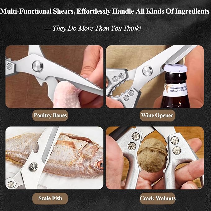 2-Piece Heavy Duty Kitchen Scissors Professional Stainless Steel Meat & Poultry - Image 7
