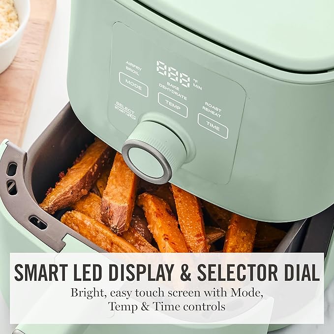 Martha Stewart 6-Quart Air Fryer, 6 Presets, Space Saving, Honeydew Sage - Image 6