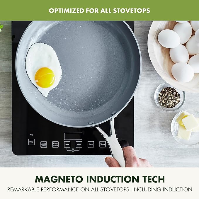 GreenPan Valencia Pro Hard Anodized Healthy Ceramic Nonstick 10" Frying Pan - Image 5
