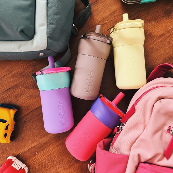 BrüMate Leap 12oz 100% Leakproof Kids Tumbler with Handle and Silicone Soft Straw | Drop Resistant Silicone Sleeve | For Kids 4+ | Insulated Stainless Steel | Cup Holder Friendly | 12oz (Neon Pink) - Image 6