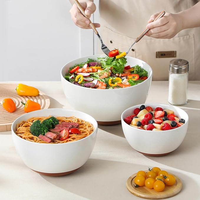 MALACASA Ceramic Mixing Bowls, Large Serving Bowls - Image 6