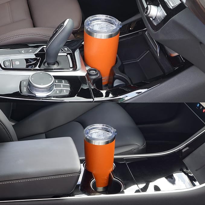 WETOWETO 20oz Insulated Stainless Steel Tumbler, Double Wall Vacuum Leak-proof Travel Coffee Mug, Powder Coated Water Cup (Orange, 1 Pack) - Image 6