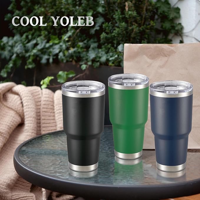 30 oz Tumbler with Lid Stainless Steel Tumblers Bulk Vacuum Insulated Cup Reusable Powder Coated Travel Mug Double Wall Leak Proof Cups Keep Cold Drinks for 12 Hours Dark Green, Set of 12 - Image 6
