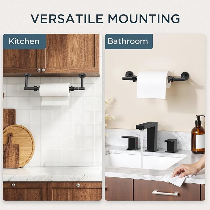 FORIOUS Paper Towel Holder Under Cabinet, SUS304 Wall Mounted Commercial Paper - Image 6