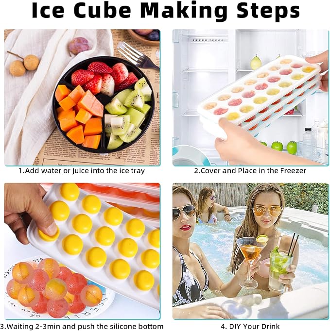 Ice Cube Trays with Lids BPA Free, Dishwasher Safe - Image 5