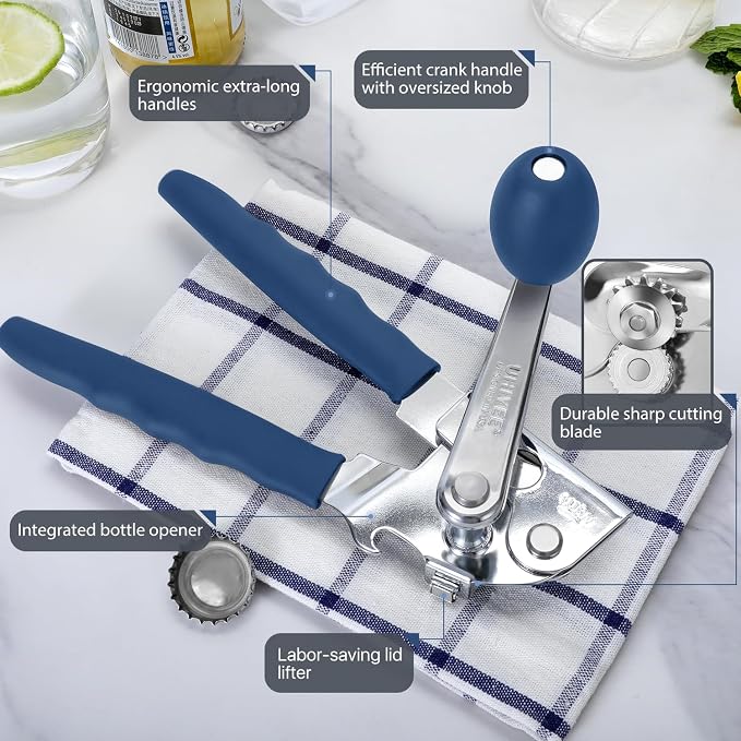 Commercial Can Opener, UHIYEE Hand Crank Can Opener Manual Heavy Duty - Image 2