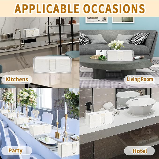 2 Pack Acrylic Paper Towel Holder, Countertop Napkin Dispenser - Image 6