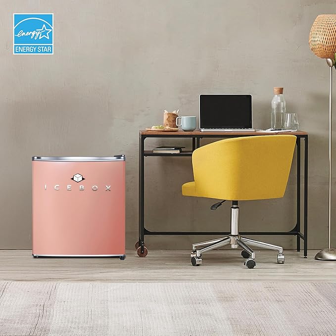 ICEBOX 1.7 Cu. Ft. Compact Refrigerator, ENERGY STAR Certified Small Refrigerator, Single Door Mini Fridge with Chiller Compartment, R600a Refrigerant, IBCR17BLS, Blush Red - Image 7