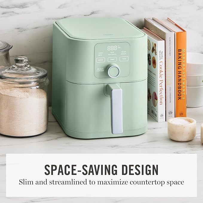 Martha Stewart 6-Quart Air Fryer, 6 Presets, Space Saving, Honeydew Sage - Image 10