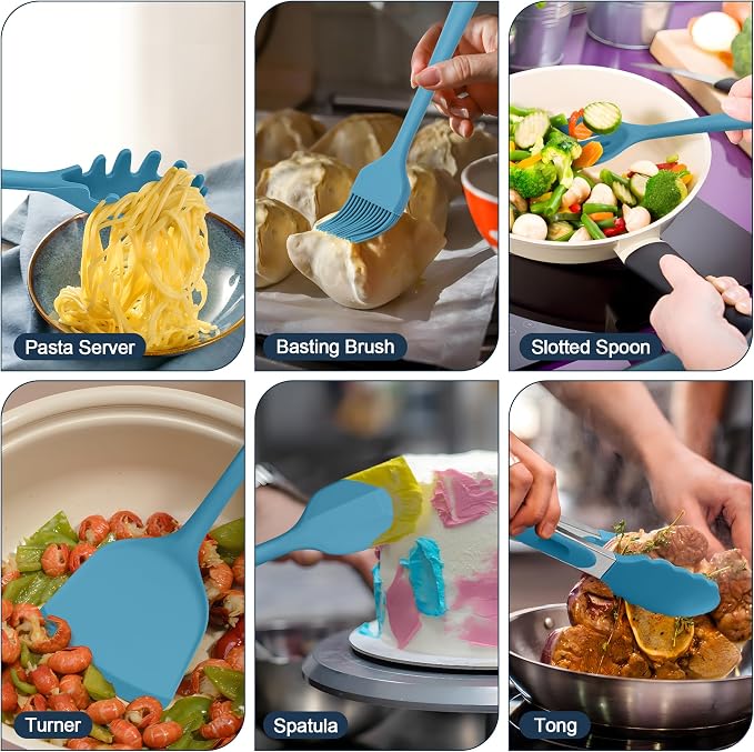 E-far Silicone Cooking Utensils Set, 25 Piece Kitchen Utensils - Image 6