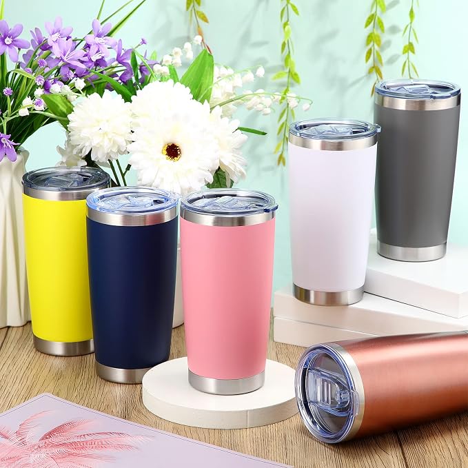 Sieral 36 Pack Stainless Steel Tumblers Bulk with Lids Double Wall Vacuum Insulated Coffee Cups Blank leakproof Powder Coated Tumblers for Engraving Wedding Graduation Party Favors(20 oz,Mixed) - Image 4