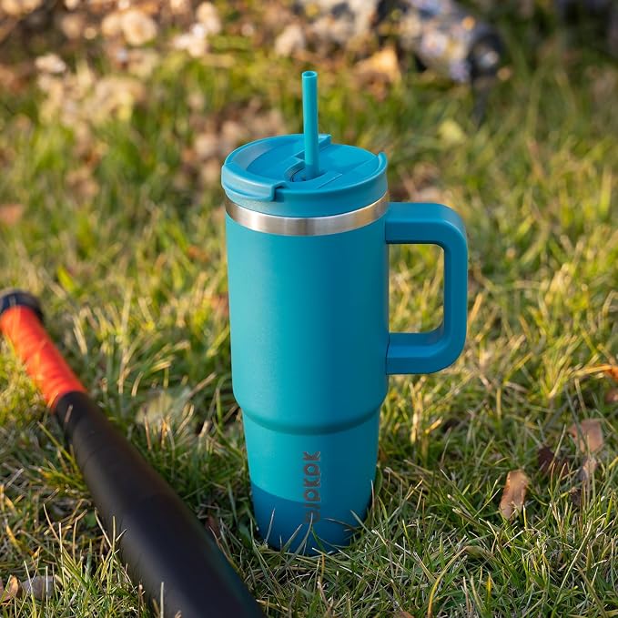 BJPKPK Tumbler With Handle And Straw 30oz Insulated Tumbler Cups With Lid Stainless Steel Travel Coffee Mug,Macaron Green - Image 5