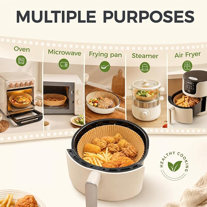 CTIZNE 150Pcs Air Fryer Liners, 6.5" Round Airfryer Liner for most 3-5 QT - Image 4