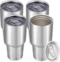 30 oz Tumbler with Lid Stainless Steel Tumblers Bulk Vacuum Insulated Cup Reusable Powder Coated Travel Mug Double Wall Leak Proof Cups Keep Cold Drinks for 12 Hours Stainless, Set of 4 by CoolYoleb