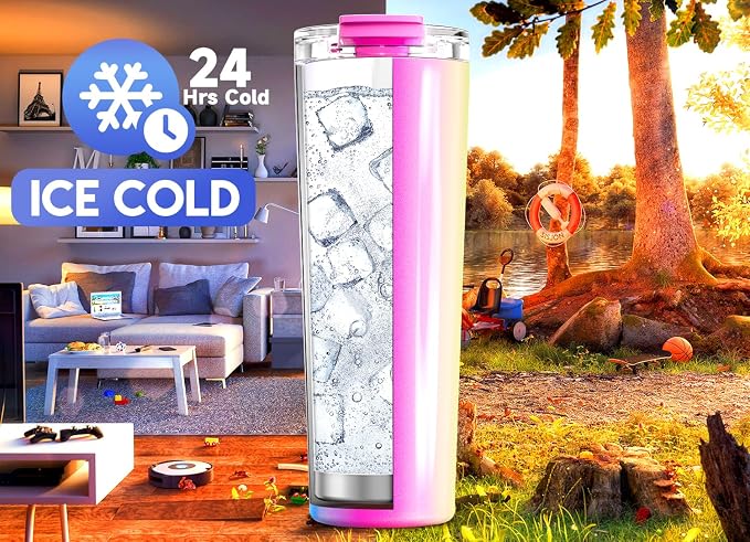 Meoky 30 oz Travel Coffee Mug with Leak-proof Lid, Stainless Steel Insulated Coffee Tumbler, Keeps Hot for 8 Hours or Cold for 24 Hours, Fits in Car Cup Holder (Carnival) - Image 3