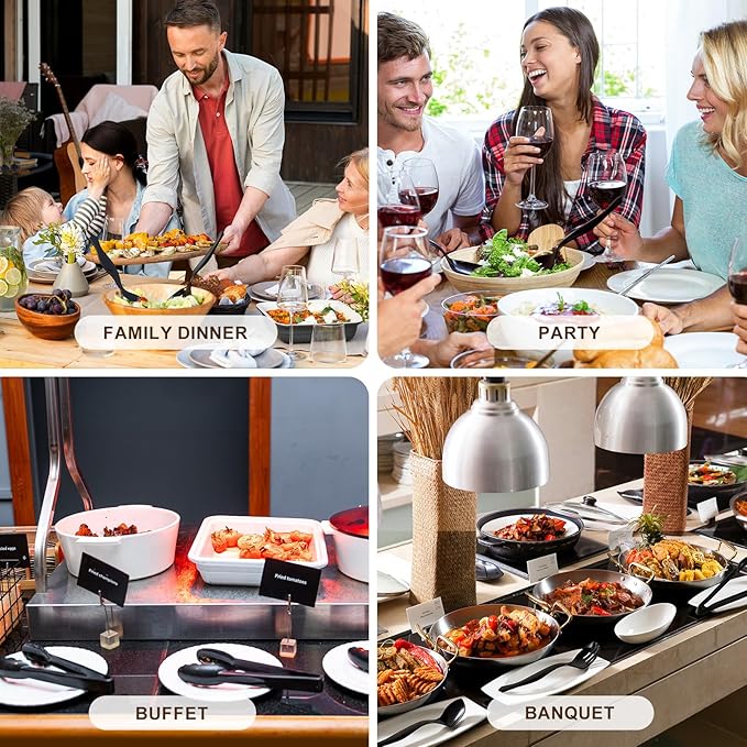 Mwellewm 18Pcs Serving Utensils, 8.5'' Plastic Serving Utensils Set, Disposable - Image 7
