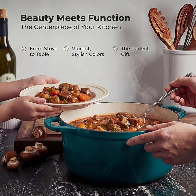 Zulay Kitchen 6.4 Quart Enameled Cast Iron Dutch Oven Pot - Image 7