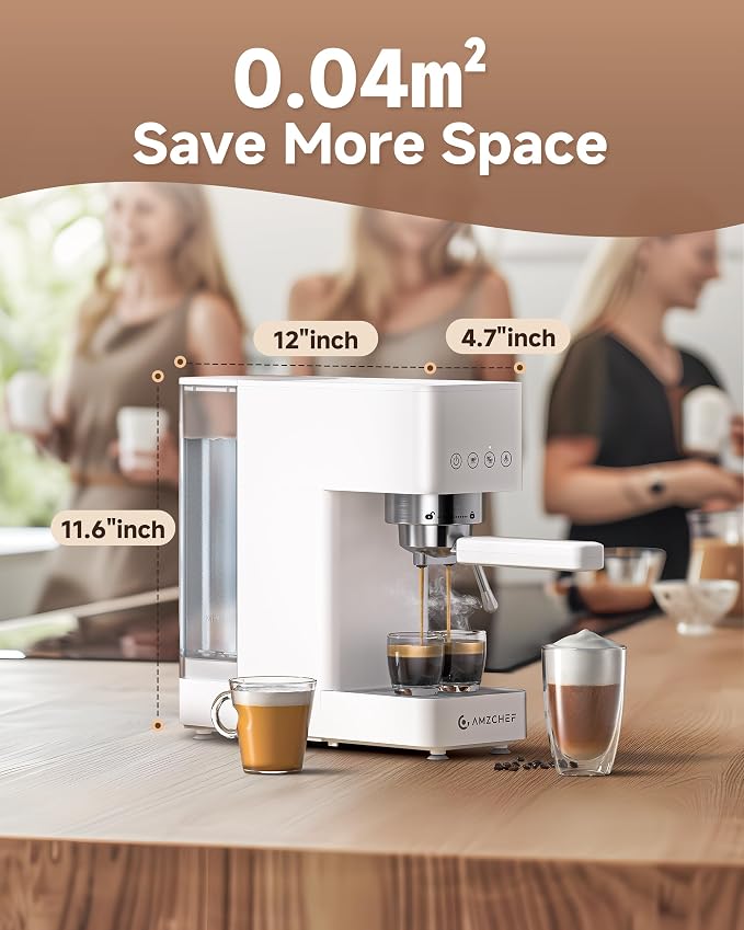 AMZCHEF Compact Espresso Machine 20 Bar, Americano, Latte & Cappuccino - Image 7