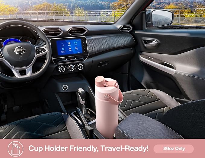 POWCAN 26 oz Insulated Water Bottle with 2-in-1 Straw and Spout Lid, Keep Cold 24H, Leak-Proof, Fits in Car Cup Holder, Stainless Steel Water Bottle for Sports, Travel, and School (Bow Down to Cherry) - Image 5