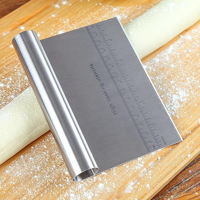 CoguZed 2 Pack Stainless Steel Pastry and Dough Cutter/Scraper/Knife Set - Image 4