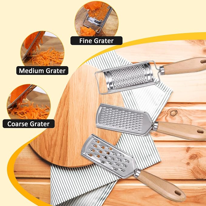 Handheld Cheese Graters with Cleaning Brush Stainless Steel Vegetable Grater - Image 4