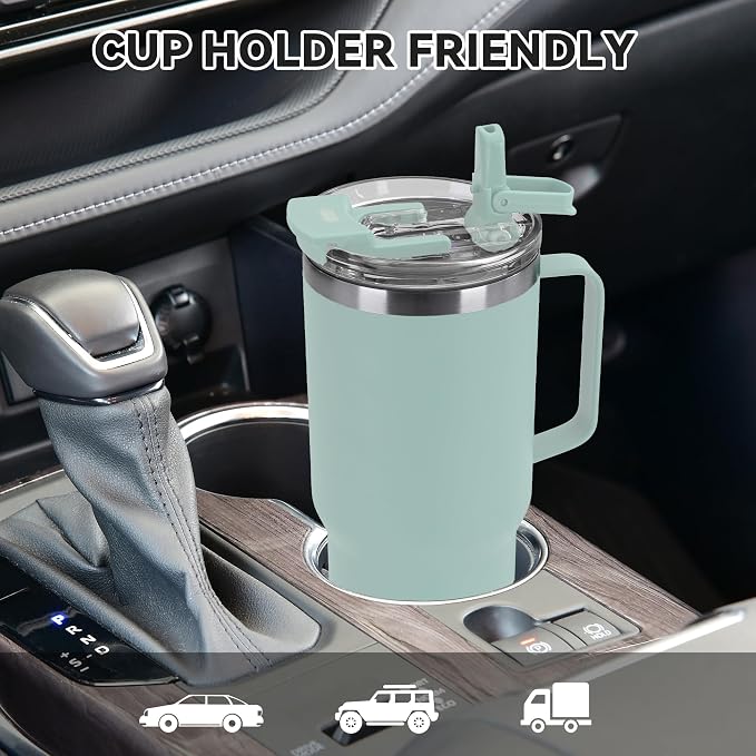 HASLE OUTFITTERS 30oz Tumbler Bulk with Handle, Insulated Travel Coffee Mug Set with Handle Leak-Proof Double Wall Stainless Steel Vacuum Tumblers Pack Metal Cup for Hot and Cold Drink - Image 6