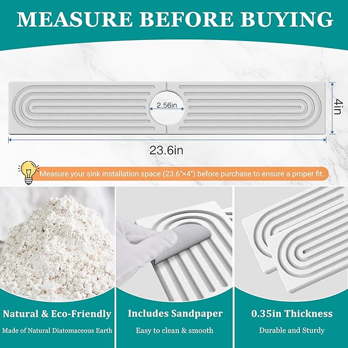 Stone Faucet Mat for Kitchen Sink - Image 3