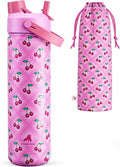 POWCAN 26 oz Insulated Water Bottle with 2-in-1 Straw and Spout Lid, Keep Cold 24H, Leak-Proof, Fits in Car Cup Holder, Stainless Steel Water Bottle for Sports, Travel, Gift and School (Cherry Pop) by POWCAN