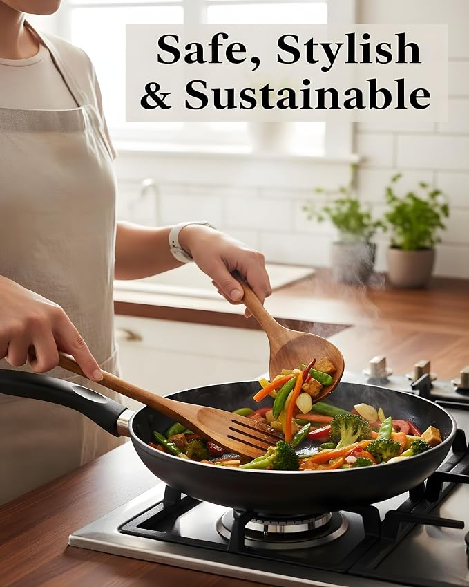 8-Piece Natural Teak Wood Utensil Set - Image 4