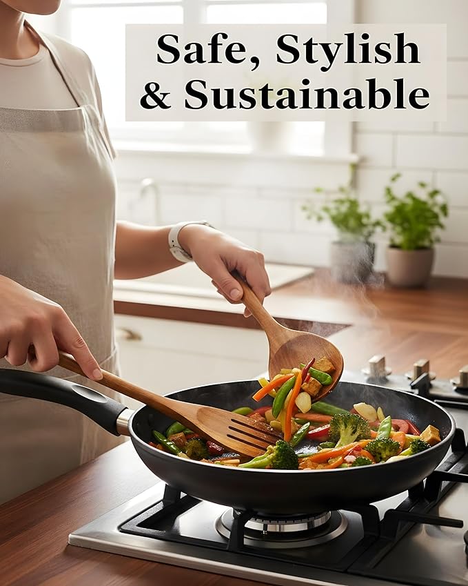 6-Piece Natural Teak Wood Utensil Set - Image 4