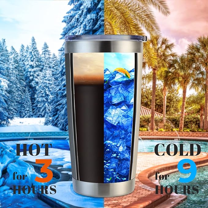 DOMICARE 20oz Stainless Steel Tumbler Bulk with Lid, Double Wall Vacuum Insulated Travel Mug, Powder Coated Coffee Cup, Stainless Steel, 1 Pack - Image 3
