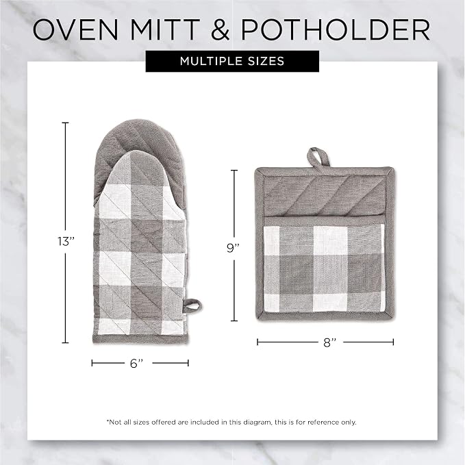 DII Buffalo Check Kitchen Collection, Classic Farmhouse Kitchen Set, Oven Mitt - Image 5