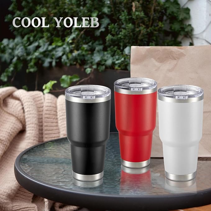 30 oz Tumbler with Lid Stainless Steel Tumblers Bulk Vacuum Insulated Cup Reusable Powder Coated Travel Mug Double Wall Leak Proof Cups Keep Cold Drinks for 12 Hours Red, Set of 8 - Image 6