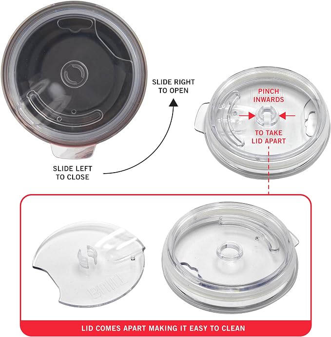 BUILT 20 Ounce Double Wall Vacuum Sealed Stainless Steel Coffee and Water Tumbler Easy to Clean Tritan Lid with Rotating Splash Guard, Storm Gray,5286360 - Image 3