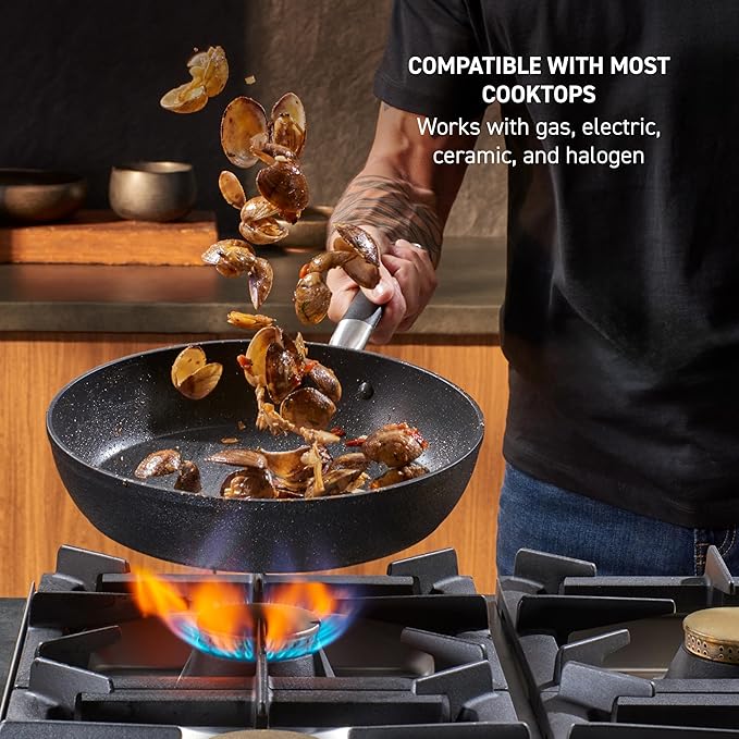 T-Fal Stone Force Platinum Non Stick Jumbo Cooker w/Lid & Helper Handle 5 Quart - Image 7