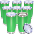 20oz Tumbler Bulk Stainless Steel Tumbler Cup with Lid Vacuum Insulated Double Wall Travel Mug, Durable Powder Coated Travel Coffee Tumbler Mug for Hot & Cold Drinks, Green,8 Pack by AUWBON