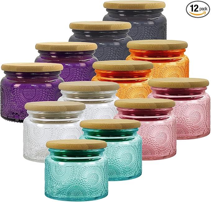 4 oz Colored Mini Glass Jars by LINGSHINE