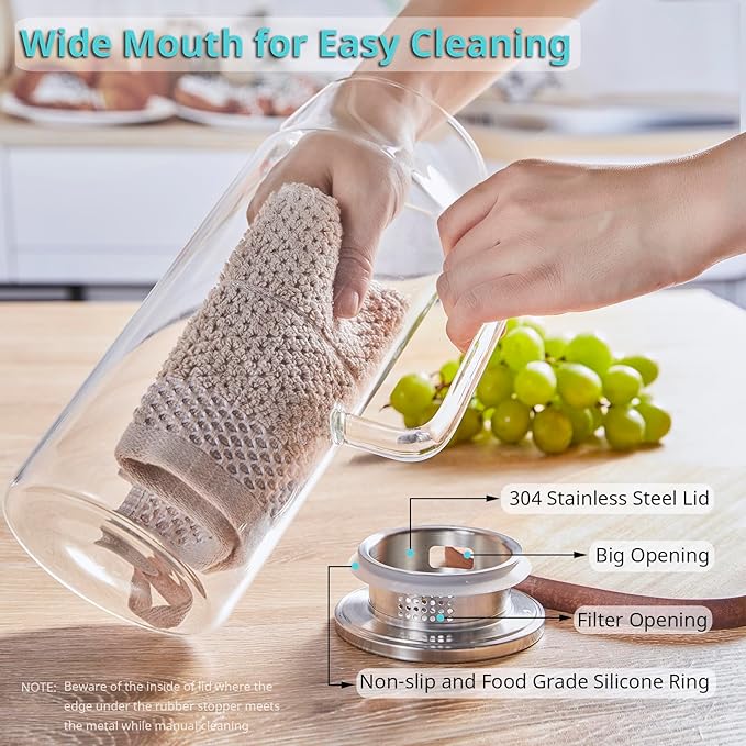 Bivvclaz 2 Liter 68 oz Glass Pitcher - Image 4